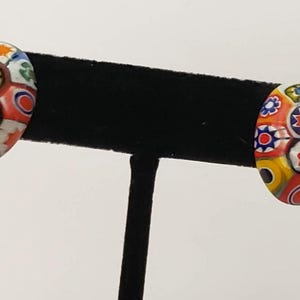 Millefiori Earrings Stud Colorful Collectible Earrings
