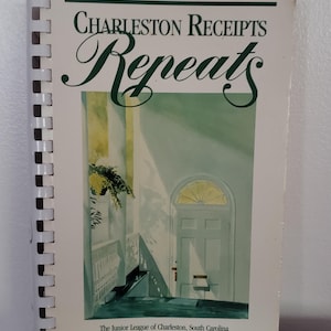 Cookbook Charleston Receipts Repeats Junior League Charleston SC Spiral Back Retro Collectible Cook Book