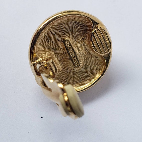 Vintage Earrings Designer Richelieu Clip On Gold … - image 5