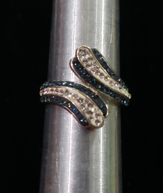 Ring Bypass Enamel 925 Unique Collectible Sterlin… - image 1