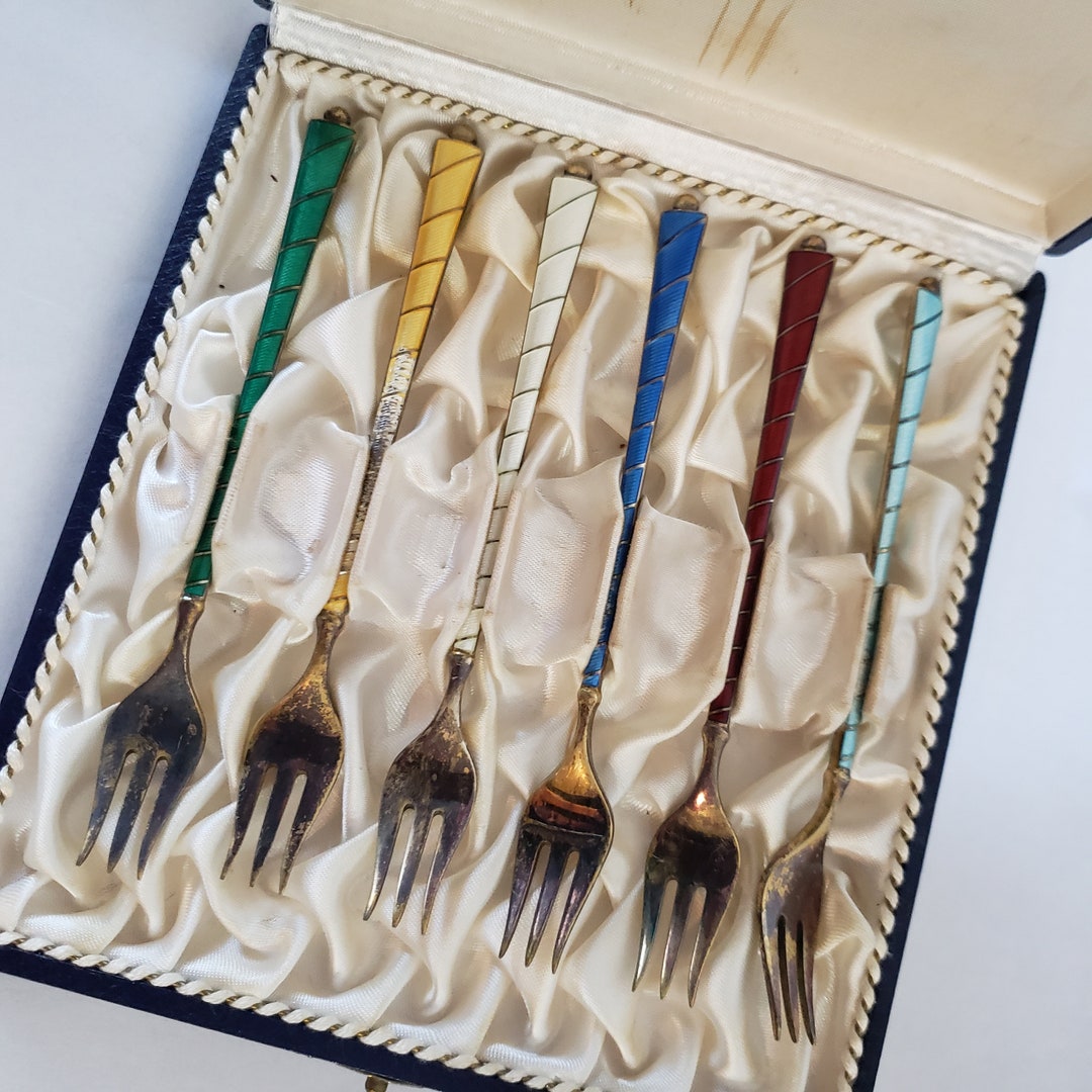ELA Egon Lauridsen Denmark Sterling Silver Horderves Fork Boxed Set of