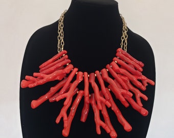 Coral Look Necklace Statement Beach Theme Collectible Costume Jewelry Designer Chico's