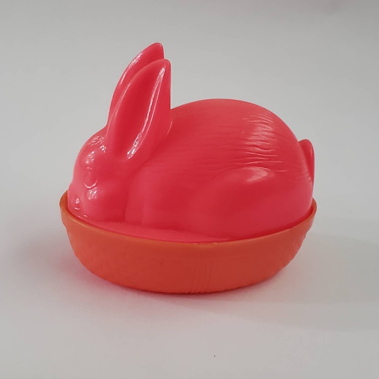 Vintage Bunny on Nest Plastic Easter Candy Container Retro Etsy