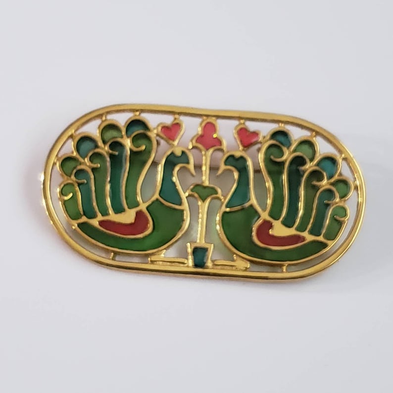 Vintage Brooch Designer Crown Trifari Love Birds Rare Collectible shops Pin Costume Jewelry