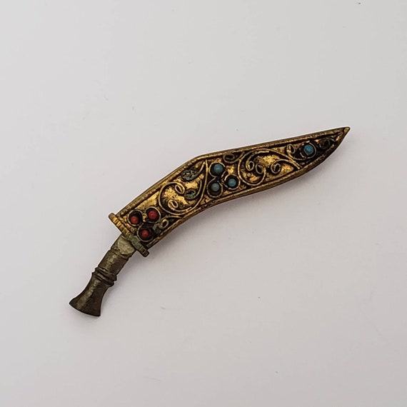 Vintage Brooch Dagger Retro Collectible Costume J… - image 1