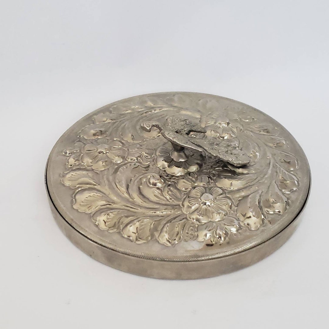 Rare Vintage Mirror Table Mirror Retro Collectible Bird Hand Ornate