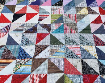 Retro Quilt Top Rare Primitive Collectible