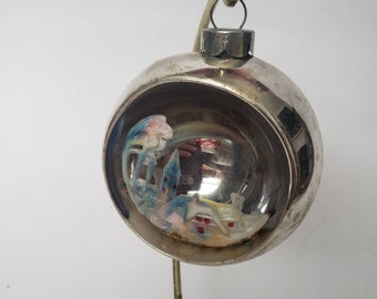 Rare Vintage Diorama Christmas Ornament Retro Collectible Christmas Decoration