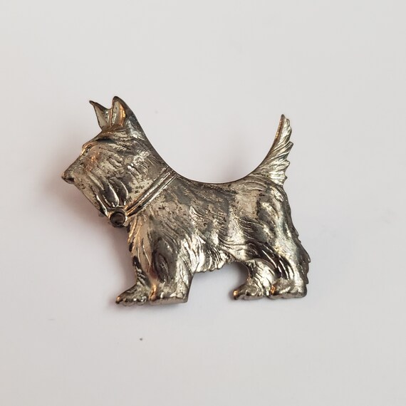 Vintage Brooch Scottie Dog Retro Collectible Ster… - image 4