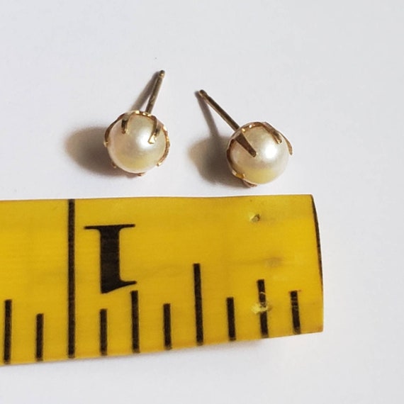 Vintage Earrings Pearl Studs Estate Jewelry Colle… - image 5