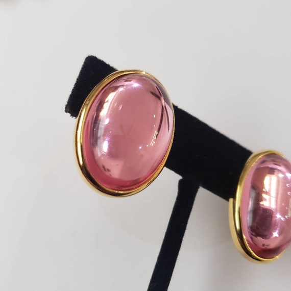 Vintage Earrings Designer Trifari Pink Retro Coll… - image 3