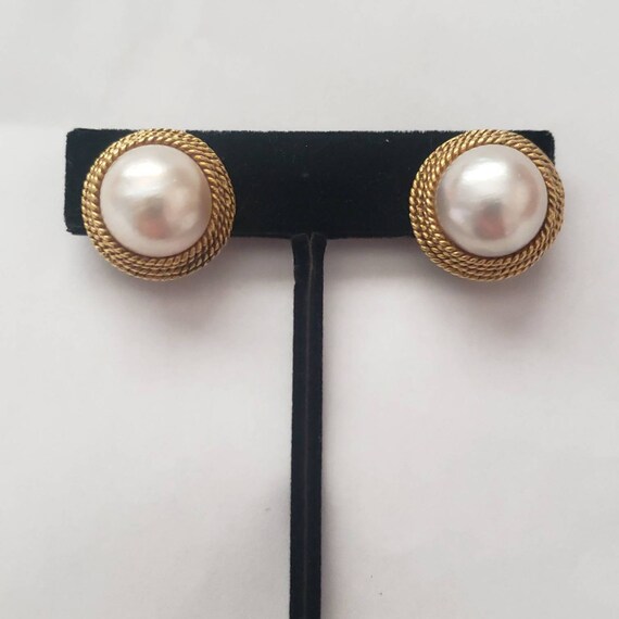 Vintage Earrings Pearl 14k Yellow Gold Estate Jew… - image 10