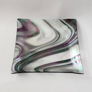 Art Glass Plate Swirl Pattern Studio Glass