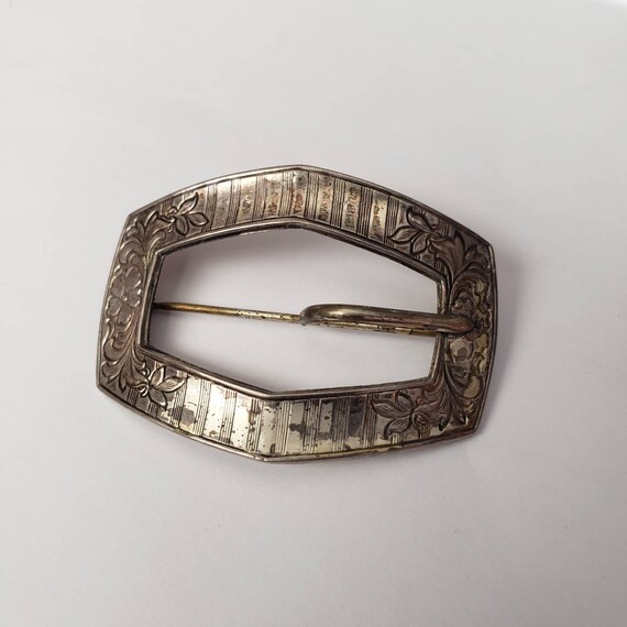 Rare Antique Buckle Converted into Brooch Ornate … - image 4