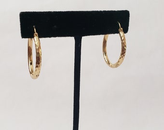 Hoop Earrings 14K Yellow Gold Estate Jewelry Fine Fashion