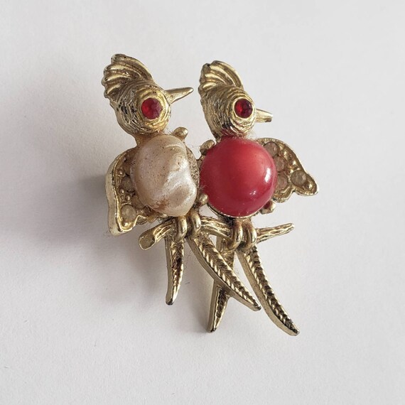 Vintage Brooch Birds Jelly Belly Retro Collectible Costume Jewelry