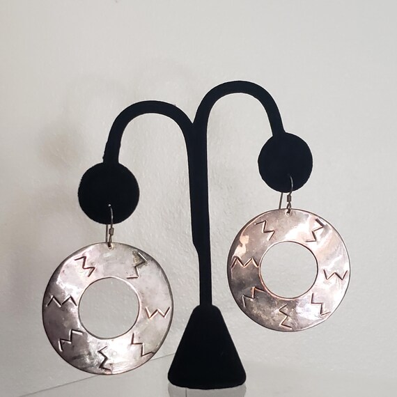 Earrings Large Circle Drop Dangle Collectible Ste… - image 6