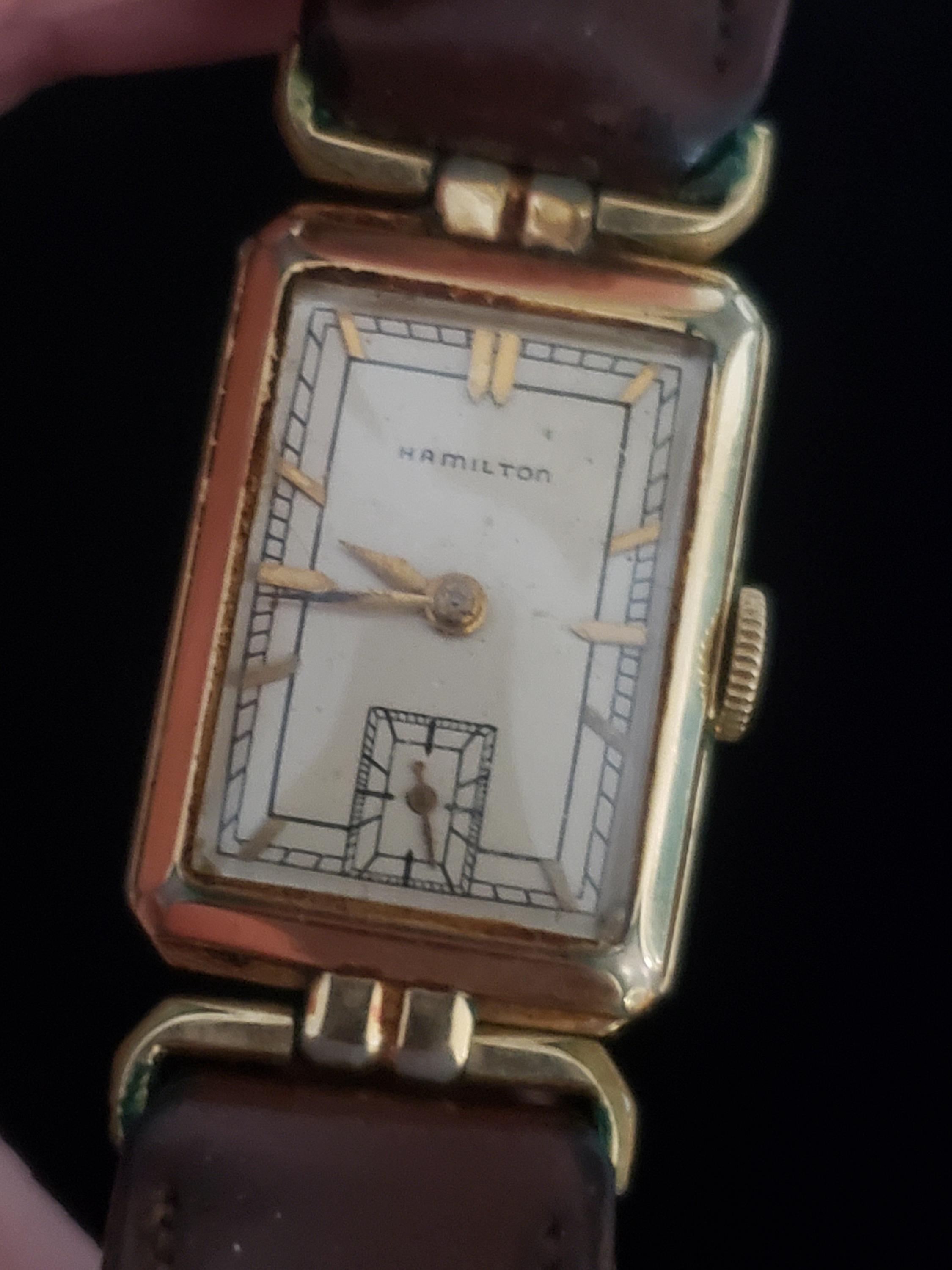Hamilton Tank Watch Hamilton 14k Gold Filled Collectible 