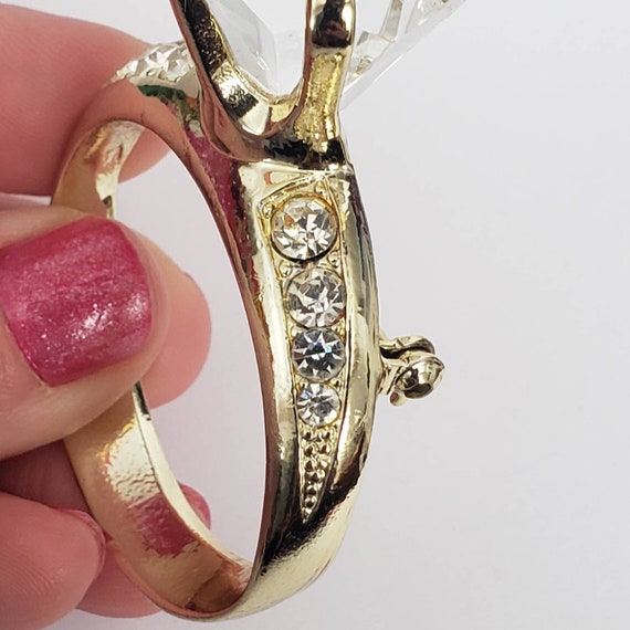 Vintage Brooch Engagement Ring Rhinestones Retro … - image 6