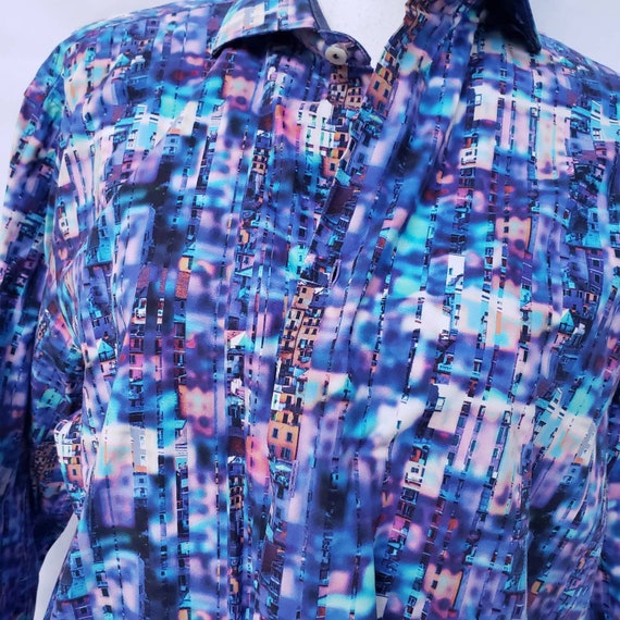 Shirt Bugatchi Designer Size Large Long Sleeve Co… - image 2