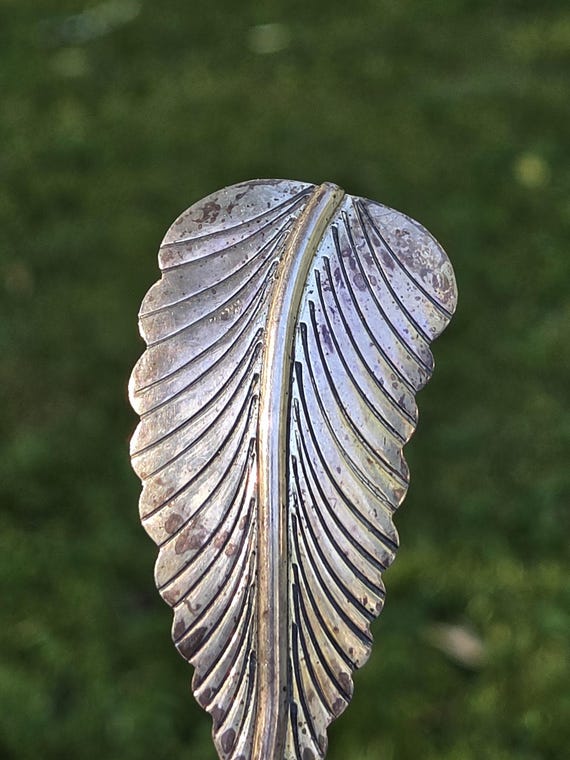 Leaf Brooch Sterling Marked RMJ Leaf Pin Navajo Robert Johnson Rare Collectible Sterling Silver 925