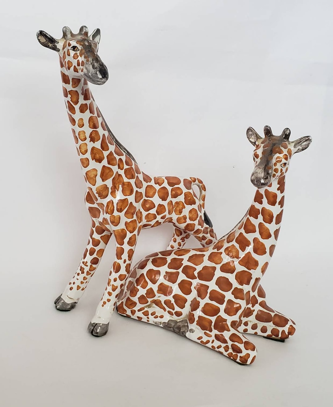 Vintage Figurine Giraffe Pair Made in Italy Rare Set Collectible