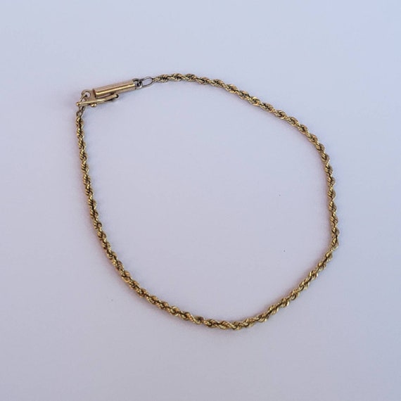 Rope Chain Bracelet 14K Yellow Gold Estate Jewelr… - image 3
