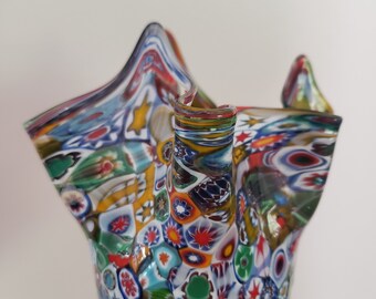 Vase Millefiori Multiple Colors Rare Art Glass Studio Glass Collectible