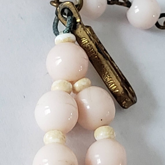 Vintage Necklace Choaker Light Pink Beaded Wester… - image 2