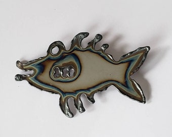 Vintage Brooch Fish Retro Collectible Pin Metal