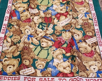 Teddy Bear Linen Towel Teddies for Sale to Good Homes Teddy Jumble By Ulster Weavers Collectible Hand Towel