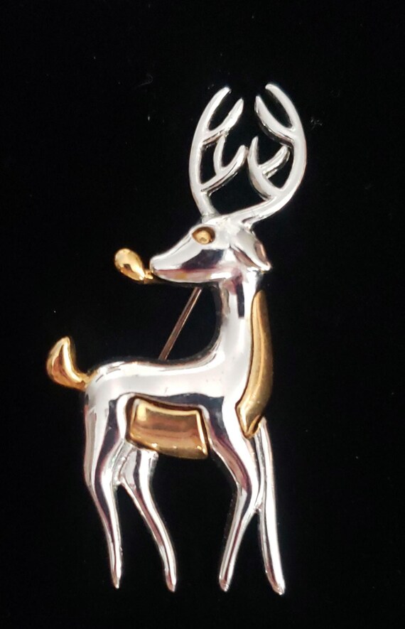 Allison Reed Reindeer Deer Brooch Designer Christmas Collectible Pin Retro Costume Jewelry Etsy
