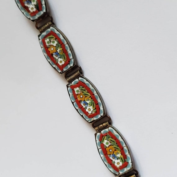 Vintage Bracelet Micro Mosaic Flower Pattern Retr… - image 7