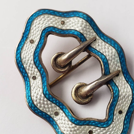 Rare Antique Buckle Converted into Brooch Ornate … - image 5