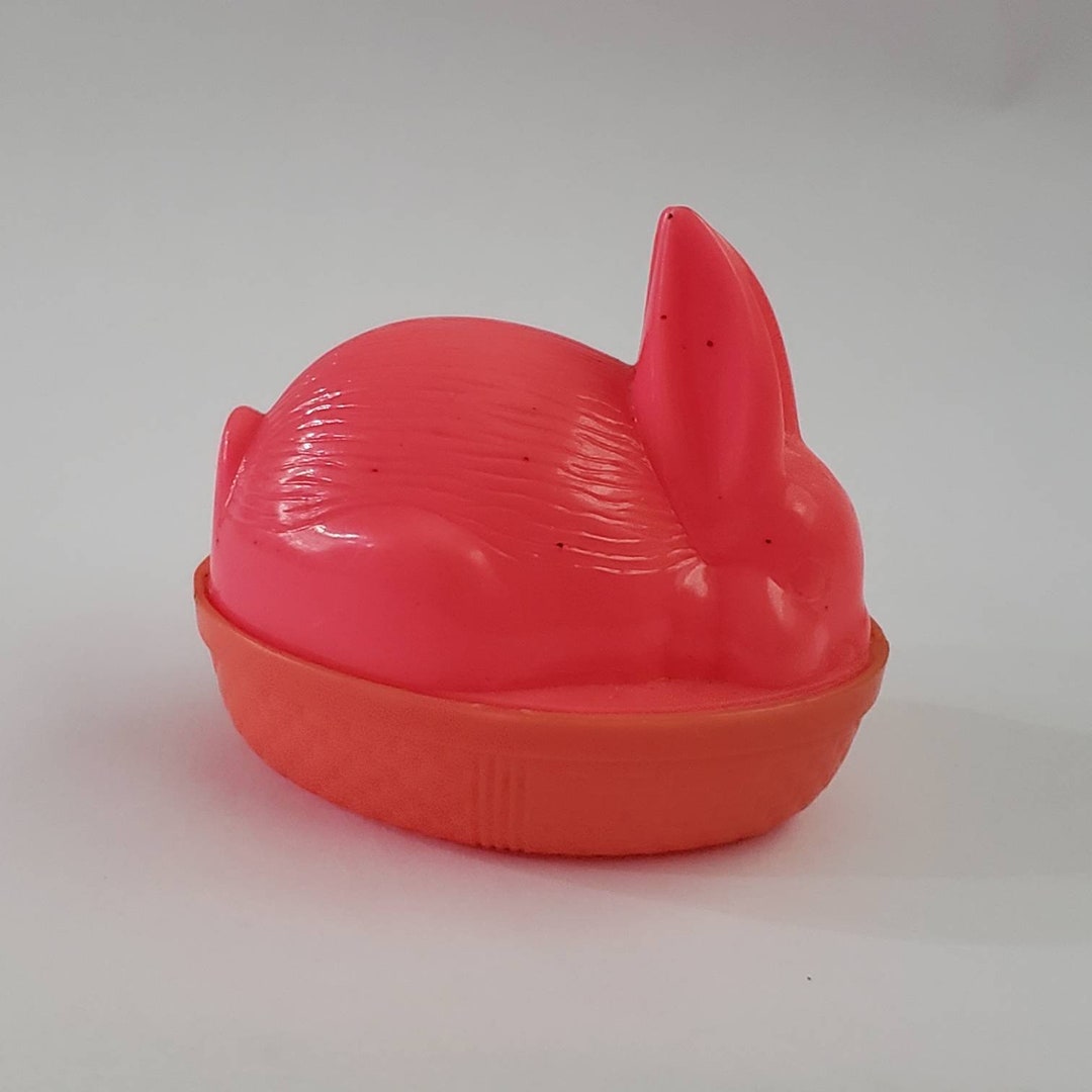 Vintage Bunny on Nest Plastic Easter Candy Container Retro Etsy