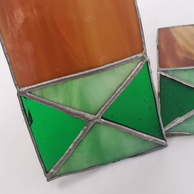 Vintage Stained Glass Panels Rare Retro Collectible Matching Etsy