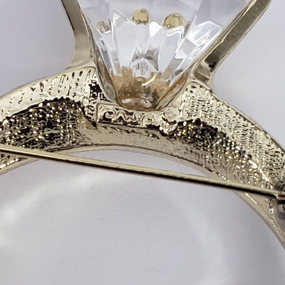 Vintage Brooch Engagement Ring Rhinestones Retro … - image 5