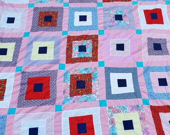 Retro Quilt Top Rare Primitive Collectible