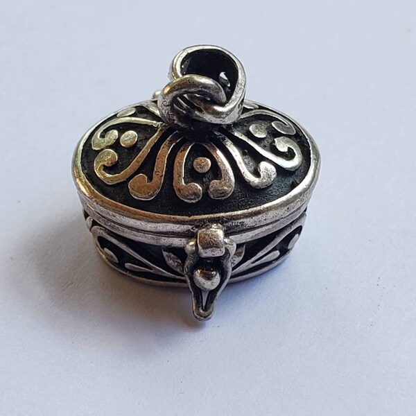 Vintage Trinket Box Pendant Prayer Box Sterling Silver 925 Collectible Sterling Silver Collectible Jewelry