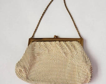 Whiting and Davis White Mesh Purse, Vintage Plastic Handle - Etsy