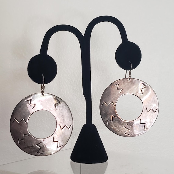 Earrings Large Circle Drop Dangle Collectible Ste… - image 8