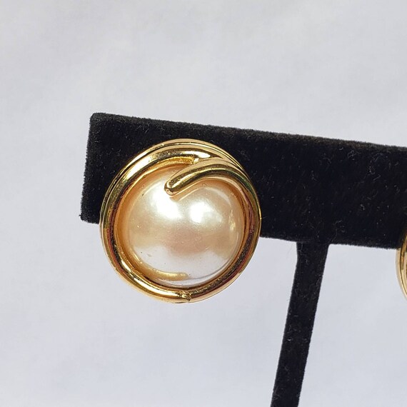 Vintage Earrings Designer Richelieu Clip On Gold … - image 10