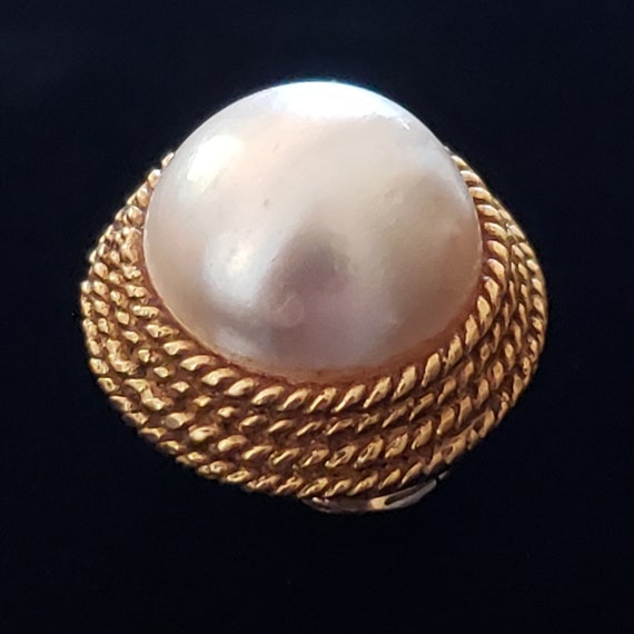 Vintage Earrings Pearl 14k Yellow Gold Estate Jew… - image 3