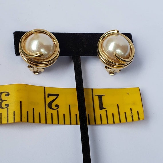 Vintage Earrings Designer Richelieu Clip On Gold … - image 6