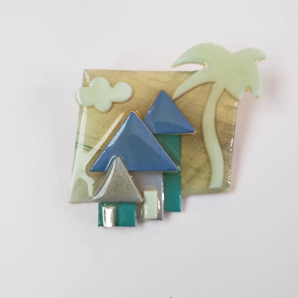 Vintage Brooch House Designer House Pins by Lucinda Retro Collectible Costume Jewelry Pin