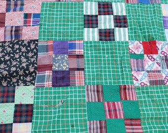 Retro Quilt Top Rare Primitive Collectible