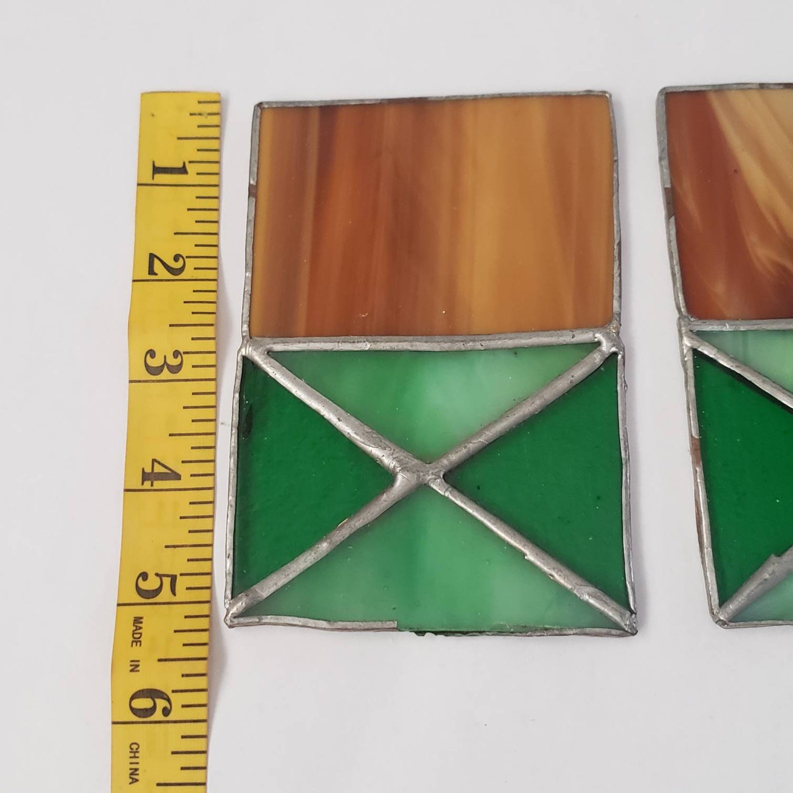 Vintage Stained Glass Panels Rare Retro Collectible Matching Etsy