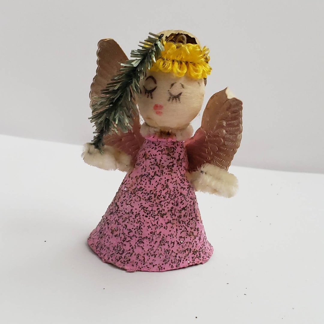 Vintage Angel Figurine Retro Christmas Collectible Pink Rare - Etsy