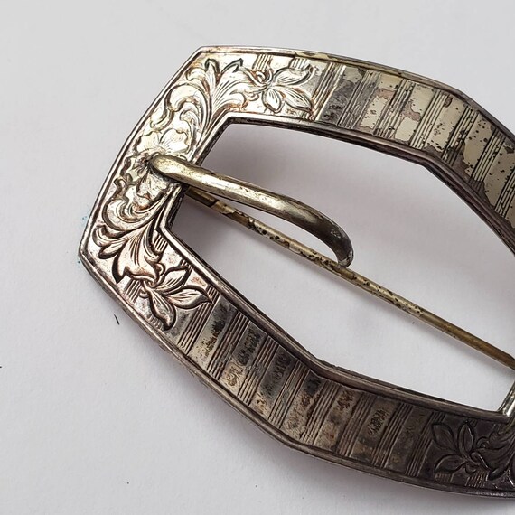 Rare Antique Buckle Converted into Brooch Ornate … - image 6