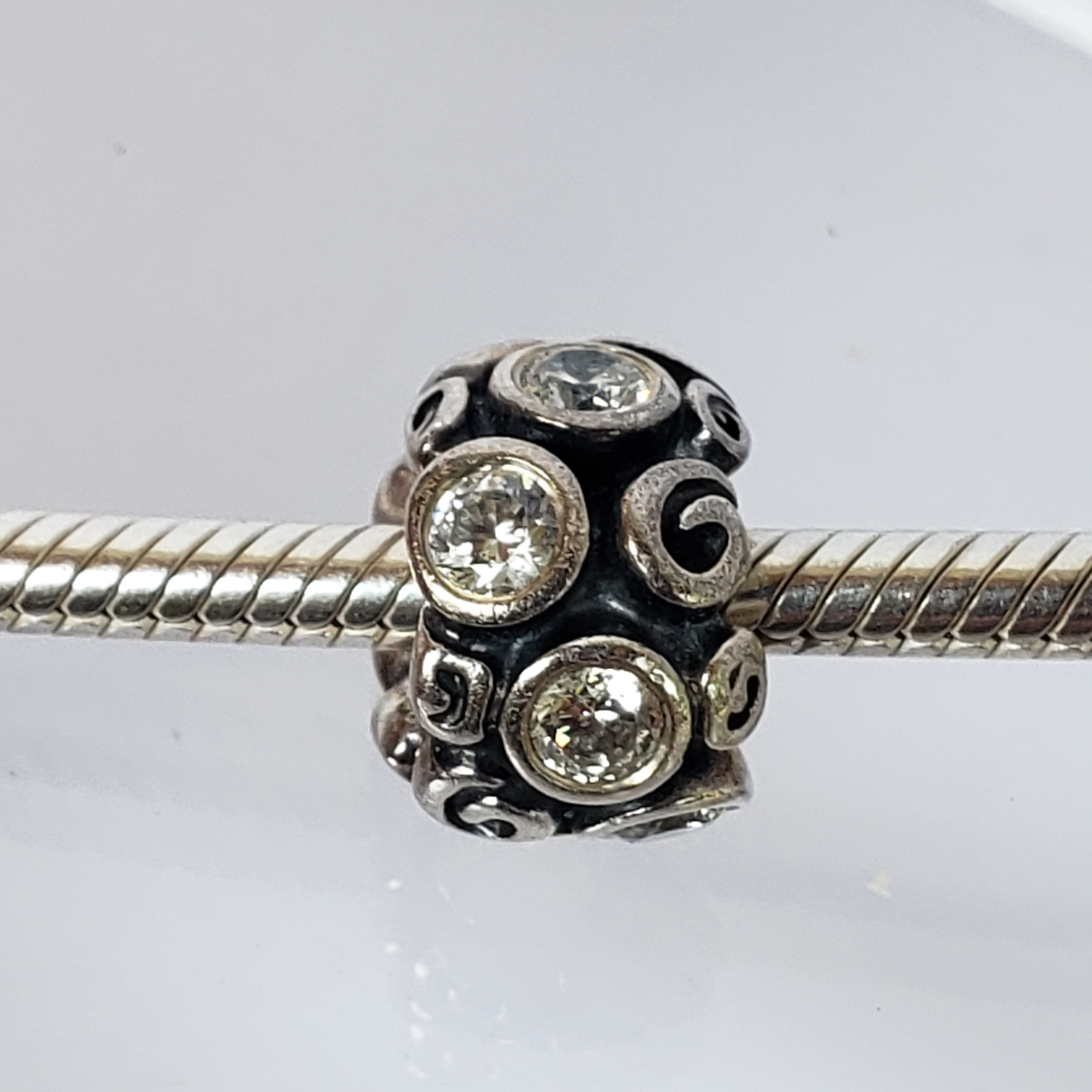 Pandora Charm White Primrose Sterling Silver Collectible Fine